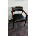 Cordovan Walnut & Black Leather Executive Guest Chair